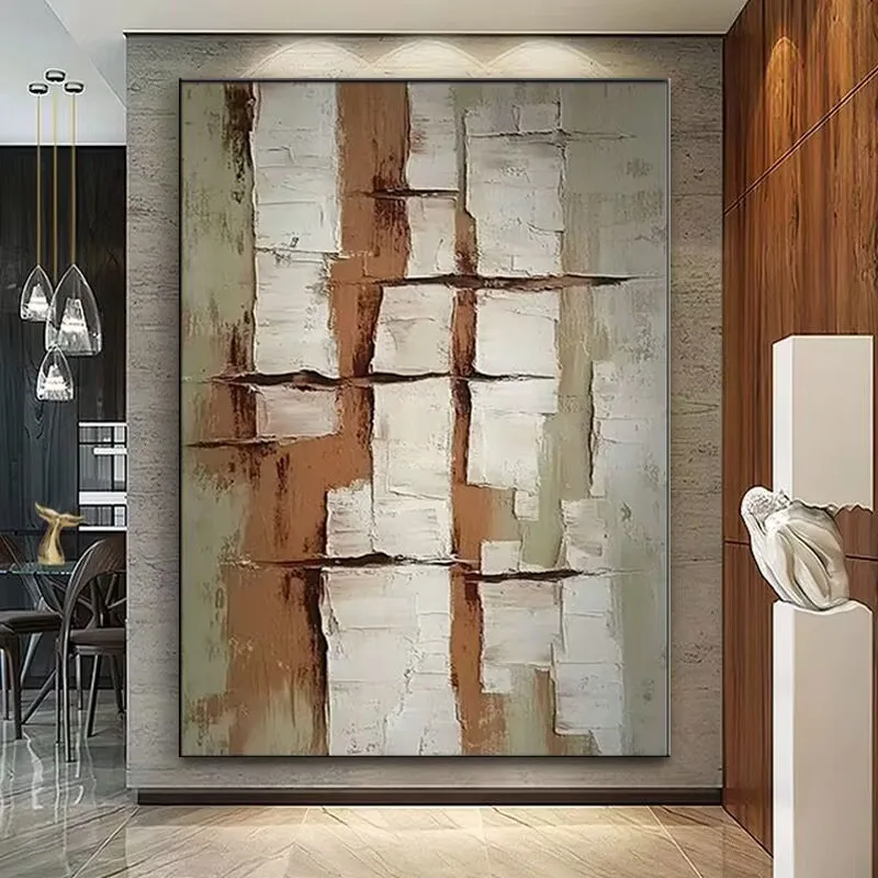 Hand Drawn Oil Painting Thousand City Color Block 3D Decoration Painting Abstract Hanging Painting Modern Simplicity Living Room