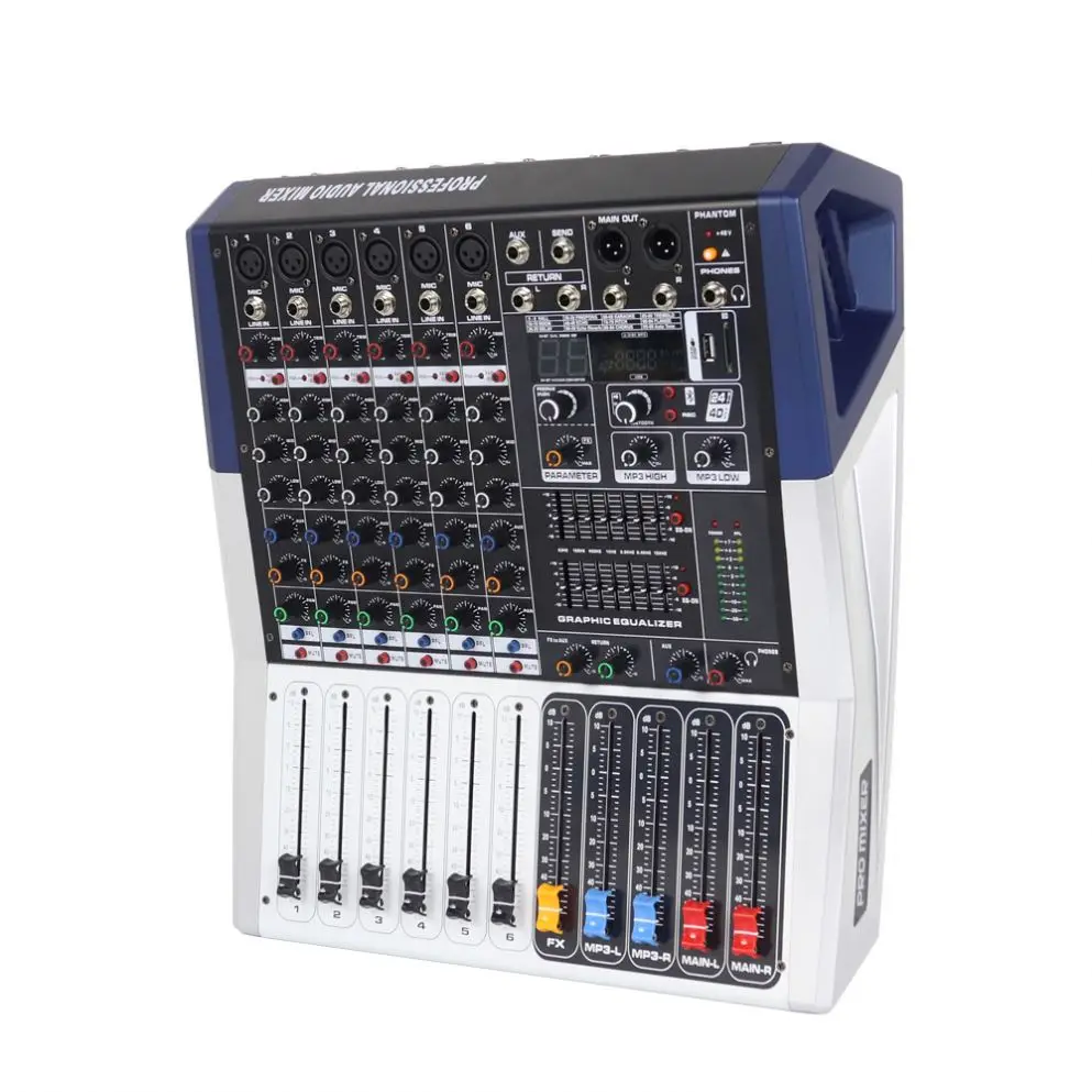 

6 Channel Console Mixing 99 Dsp Effects Usb Interface Sound Power Audio Mixer