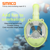 SMACO Full Face Snorkeling Diving Mask Underwater 180° View Snorkel Mask Anti Fog Goggles for Adult Kids