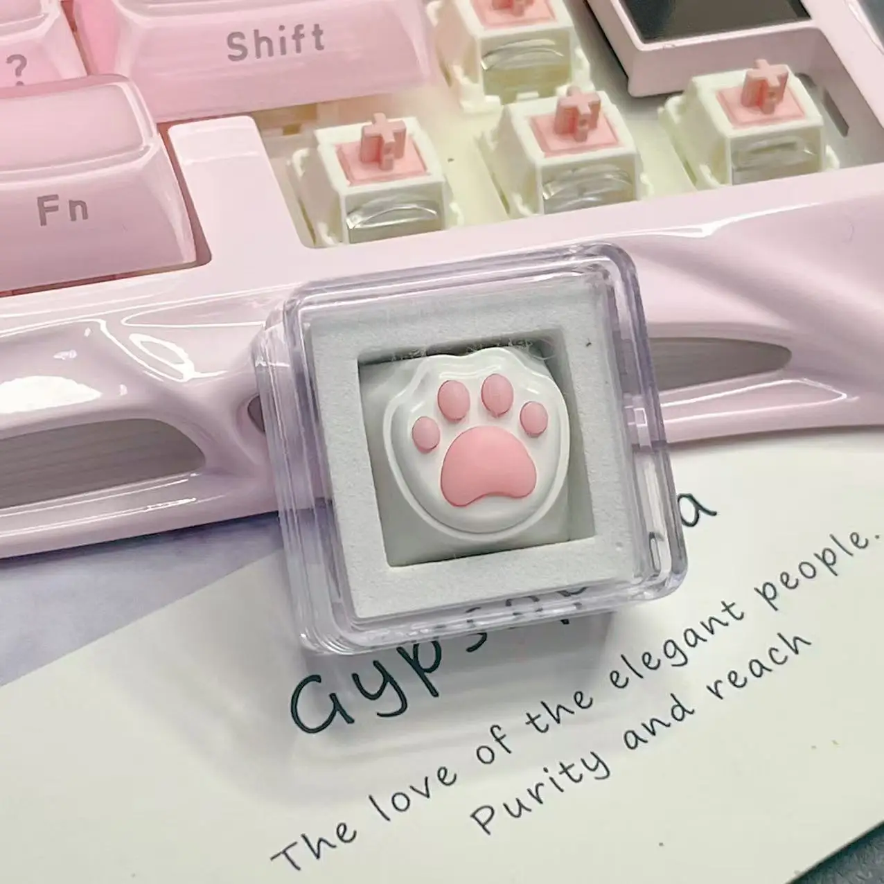 Cute Soft Cute Silicone Cat Claw Keycap Game Mechanical Keyboard Cross Axis Girl Pink ESC Personalized Gift Keycap