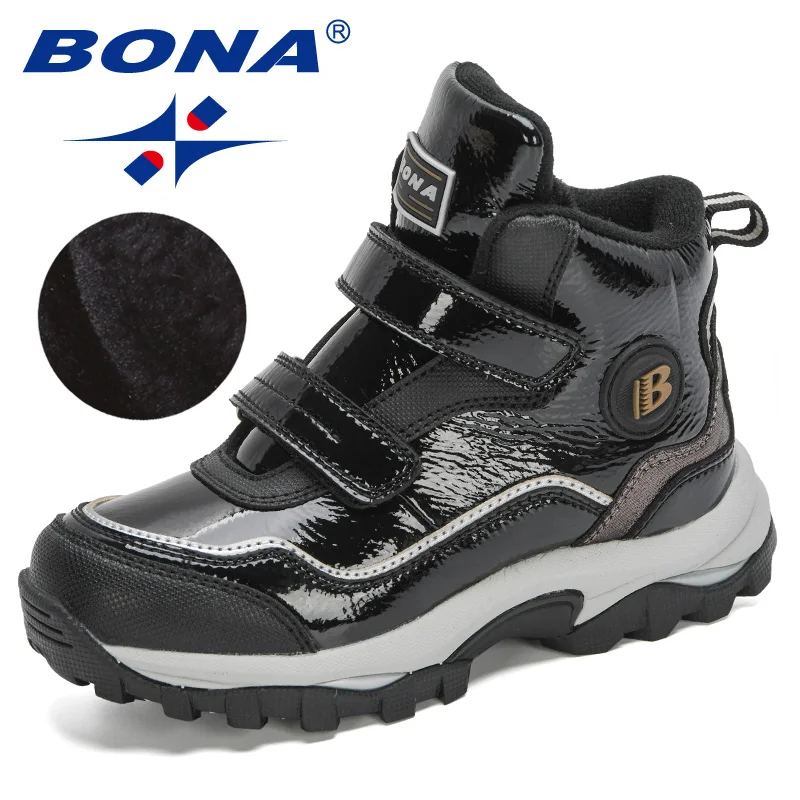 

BONA 2022 New Designers Winter Boys Snow Boots Ankle Kids Boots Warm Wollen Lining Children Shoes Plush High Top Girls Footwear