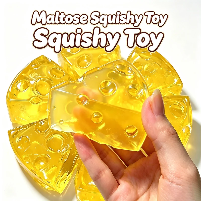 Maltose Squishy Honey Cheese Fidget Sensory Toy Super Soft Slow Rising Squeeze Anxiety Relief Toy Autism ADHD Fingertip Gift