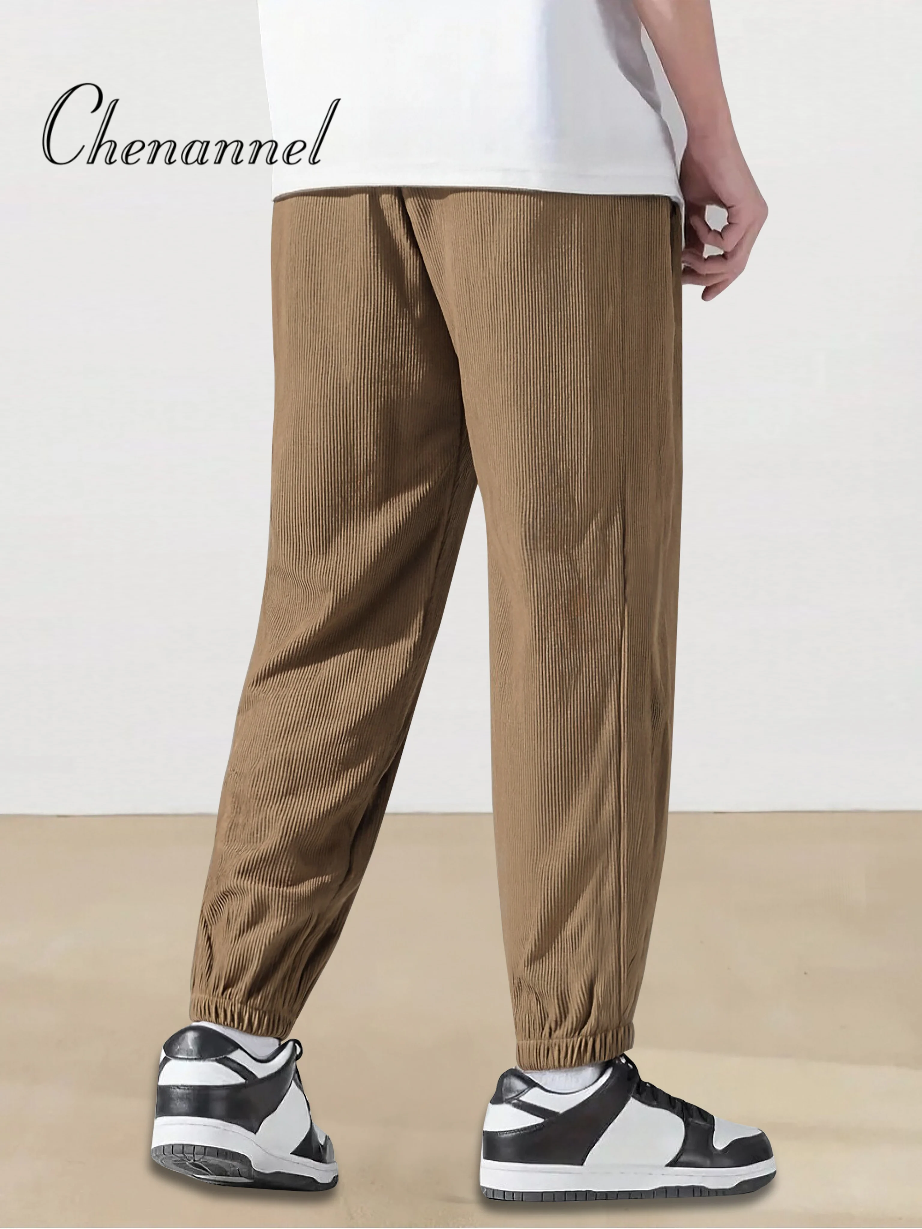 

Универсальные однотонные свободные спортивные брюки с завязками на шнурке, мужские повседневные брюки-шаровары для мужчин