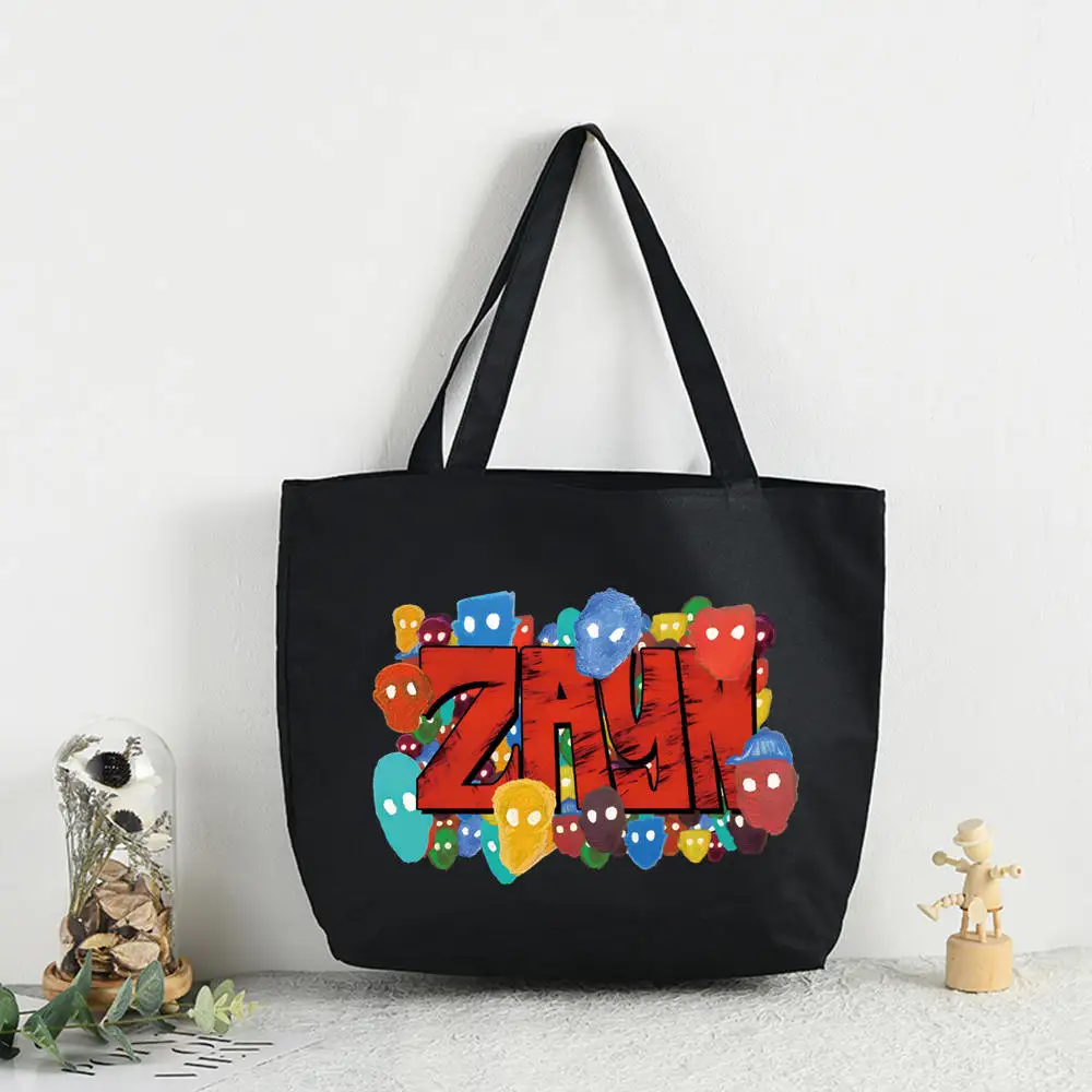 Zayn Malik Graphic Cartoon Printed Canvas Shoulder Bag Female Harajuku Funny Large-capacity Eco Environmental Shopper Bag