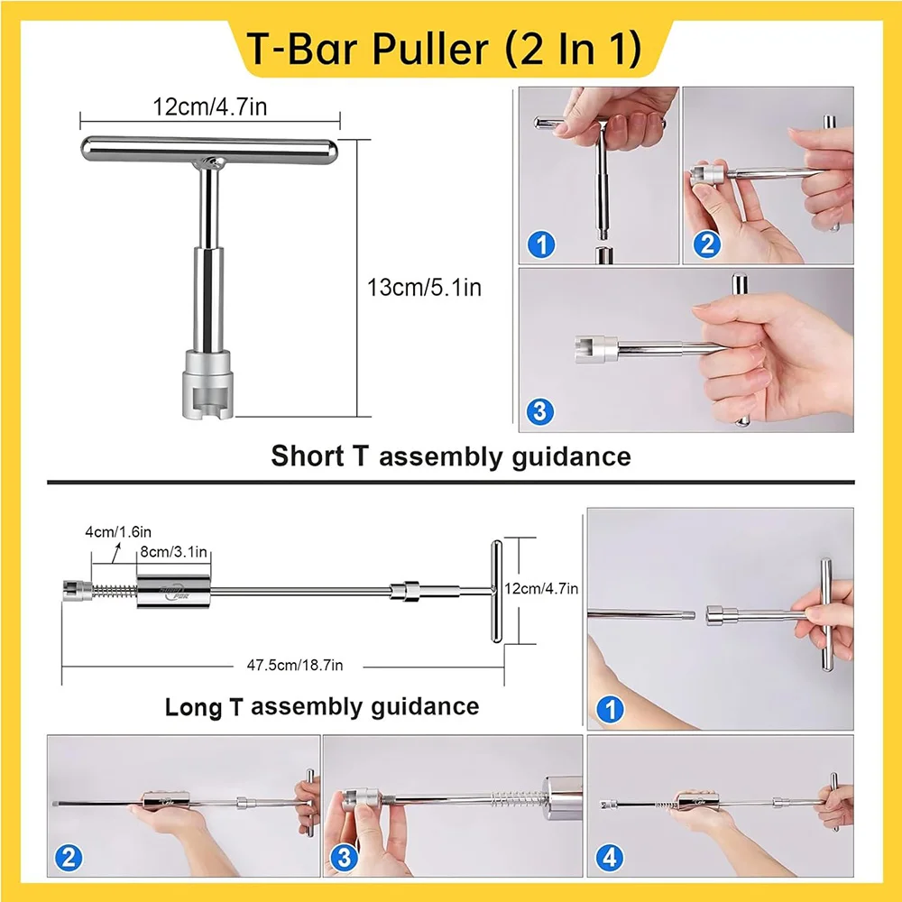 Car Paintless Dent Repair Kit Professional Auto Body Hail Pit Remover Sheet Metal Dent Puller Complete Workshop Hand Tools Set