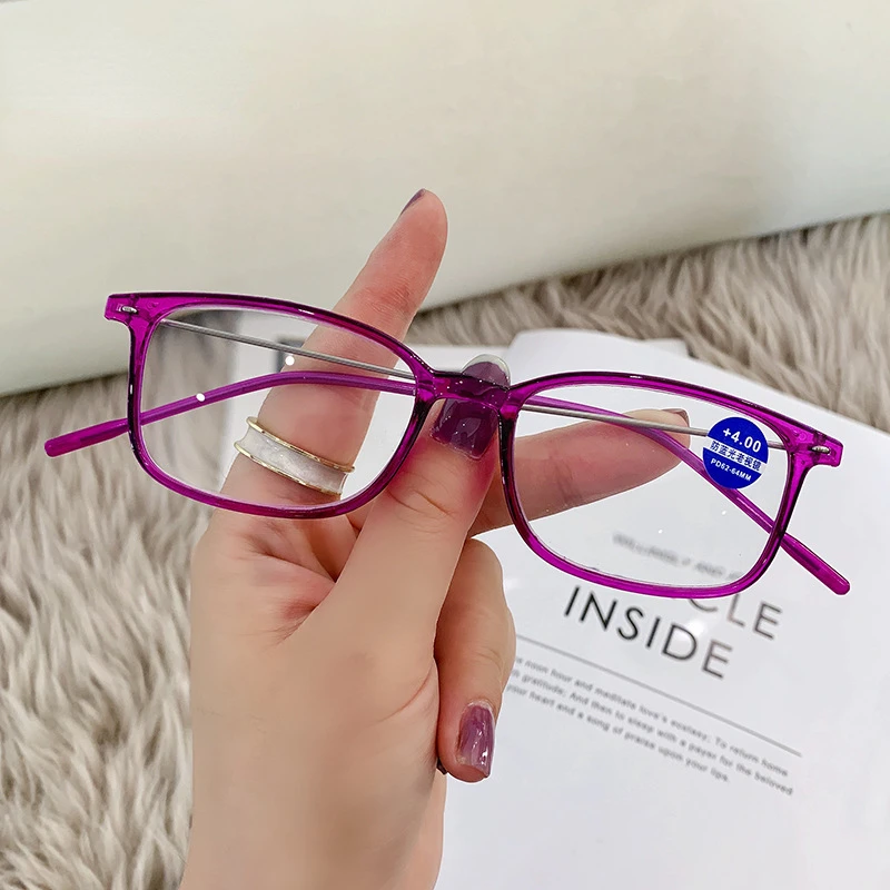 

New Anti-Blue Light Reading Glasses HD Presbyopia Fashion Glasses Full Frame Ultra Thin PC Material + 1.0 To + 4.0