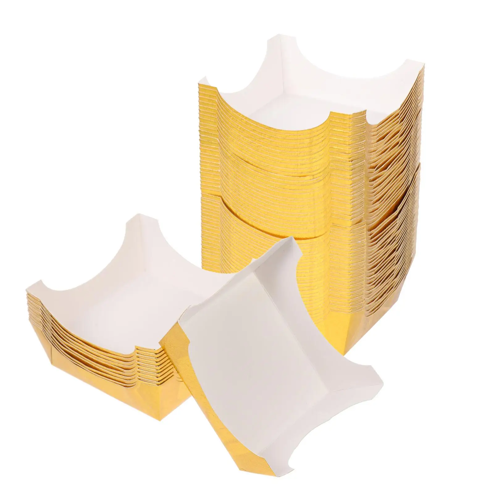 

100 Pcs Mousse Cake Paper Tray Disposable Square Cupcake Liners Baking Cups Safe Heat Resistant Non Deformable
