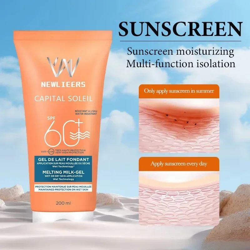 

Стареющий крем для тела 200 мл SPF60 Солнцезащитный крем UVA UVB Защита Водостойкий Нежирный увлажняющий крем для восстановления кожи для всех типов кожи128