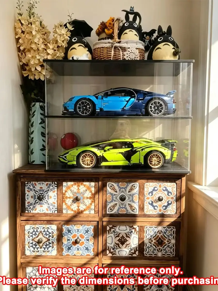 Geeignet für LEGO Sportwagen-Modell Vitrinen; 63*30*20cm Acryl-Modell- und Actionfiguren-Vitrine