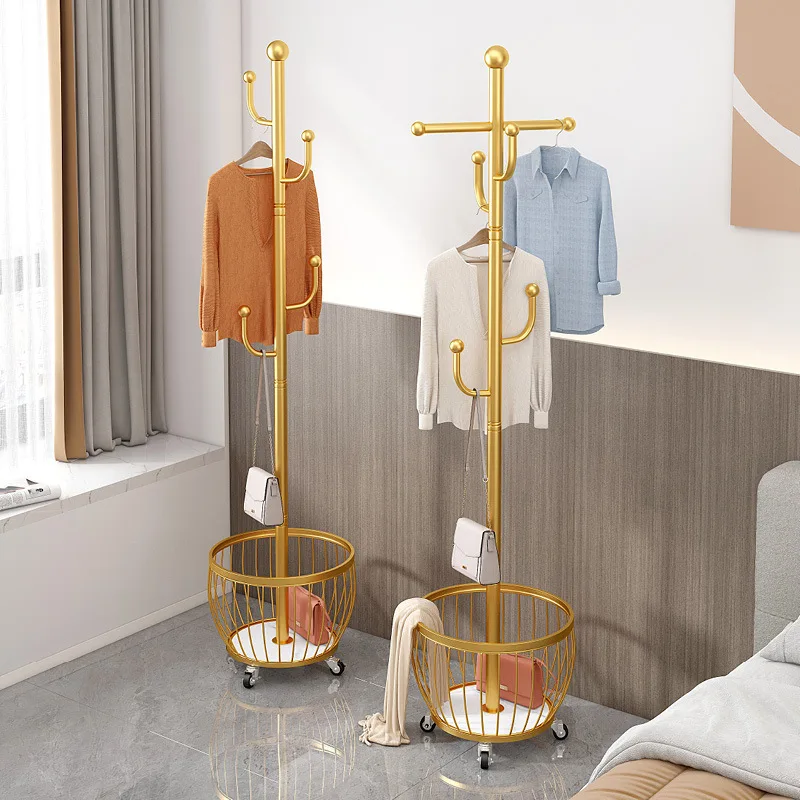 Freestanding Cactus Coat Rack Floor-standing Clothes Rack With Basket For Daily Household Entryway Bedroom Living Room Supplies