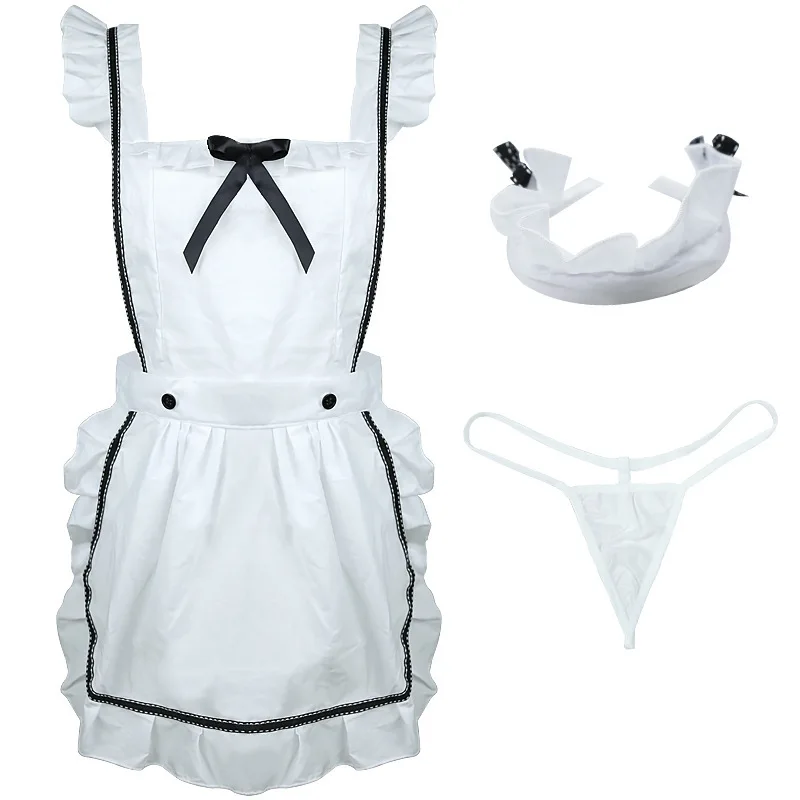 AniLV Anime Kawaii Girl Apron Maid Unifrom Role Play Erotic Clothes Women Cute Sexy Backless Dress Temperament Lingerie Costumes