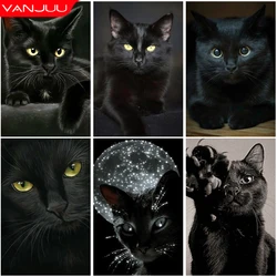 Animali pittura diamante 5D gatto nero pittura diamante fai da te arte mosaico trapano completo diamante ricamo pittura decorazioni per la casa