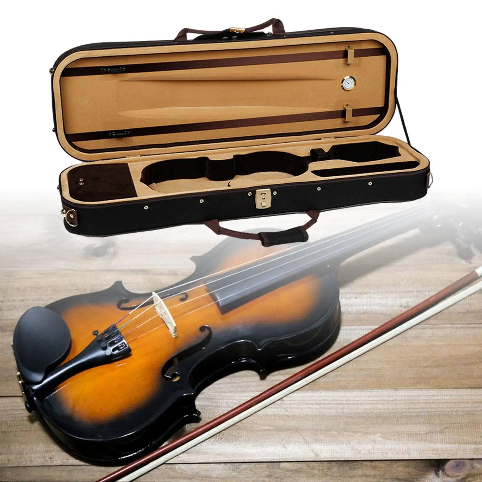 

Violin Case Oblong Shape Violin Hard Bag Carrying Bag Violin Box for Beginner