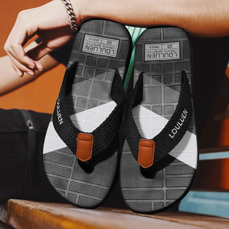Classic Basic Men Sandals Minimalist Atmosphere Design Anti Slip Wear Resistant Sole Universal Footwear For Home And Outdoor