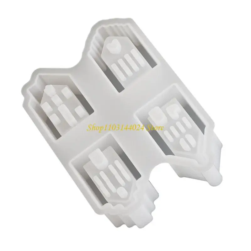 N5KE 4 Cavity House Silicone Mold Suitable for Handmade Decorations Soap Crafting Nonstick Design Safe Texture
