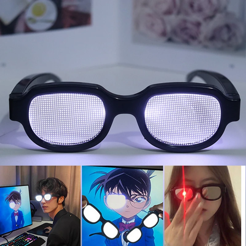 Halloween Nacht brille attraktive weiße Licht Brille Männer Frauen Disco Tanz Dekor Brillen Glühen Sonnenbrille – Detail 4