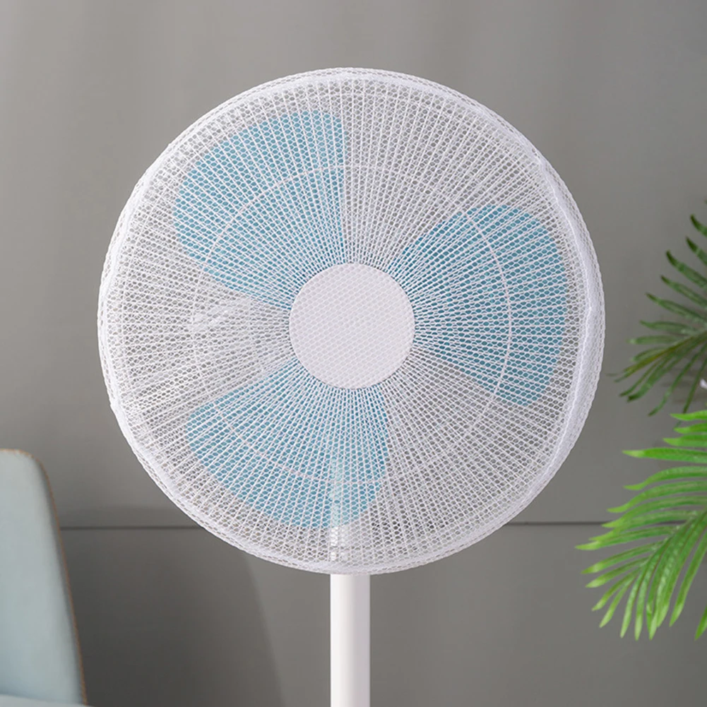 Anti-klemm Hände Schutz Einfarbig Elektrische Fan Schutz Abdeckung Mesh Fan Sicherheit Schutzhülle Kordelzug Stil Fan Staub Abdeckung