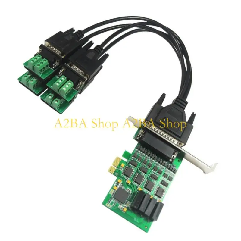 A2BA 4 Channel RS485 RS422 PCIE Communication Card Fast Data Transfer Heat Dissipation Expansion Card Replacement Accessories