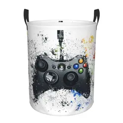 Custom Nostalgia Gaming Controller Laundry Hamper Large Storage Basket Video Game Gamer Player Girls Boys Toy Organizer