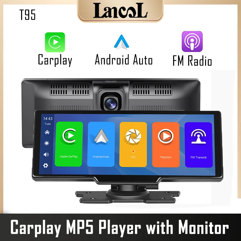 

T95 10.26'' Multimedia Player with Monitor Wireless CarPlay and Android Auto HD Video Recording Universal MP5 Player