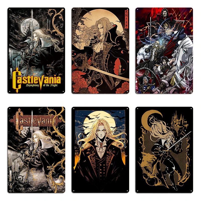 Alucard Castlevania Metal Plaque Designer Design Cinema Wall Cave Printing Castlevania Tin Sign Poster