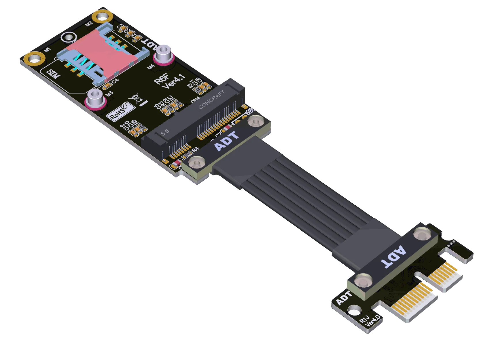 PCIe x1 Удлинительный Кабель-адаптер Mini PCIe беспроводная сетевая карта Mpcie материнская плата Minipcie ADT