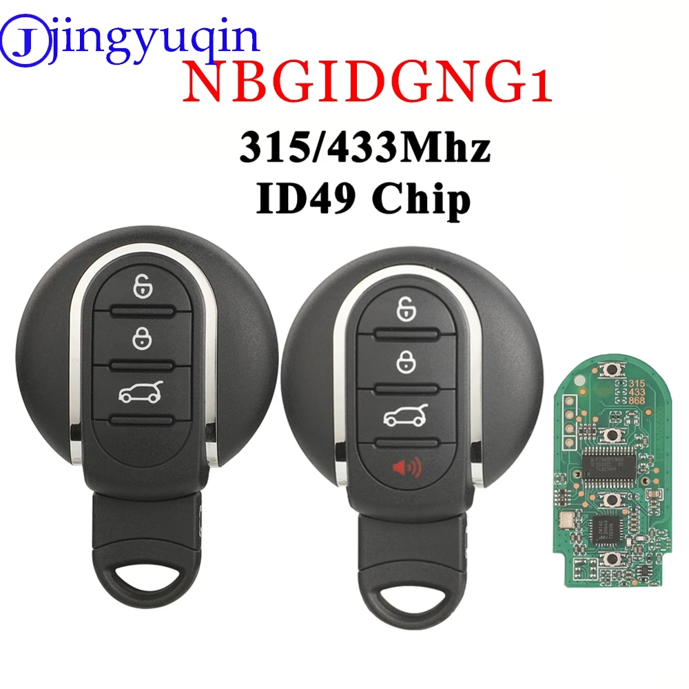 Jingyuqin 3/4-Tasten Smart-Funkschlüssel 315MHz 434MHz ID49 für BMW Mini Countryman Cooper Clubman F-Serie F55 F56 2015-2018