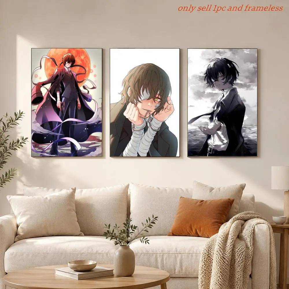 B-Bungo Stray Dog O-Osamu Dazai Anime Poster HD Anime Hot Theme Singer/OST/Movie-Waterproof Self-Stick Home Decor
