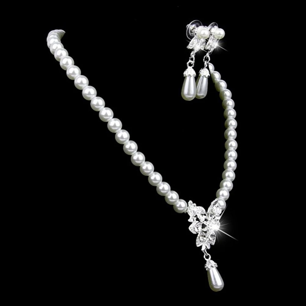 

Necklaces Faux Rhinestone Necklace Earrings Set Lightweight Durable Exquisite Design Pendant Charming Jewelry Decor