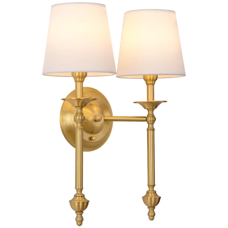 Full copper wall lamp bedroom bedside lamp mirror headlamp villa clubhouse wall lamp