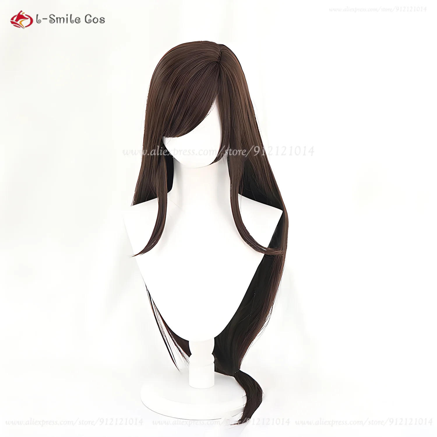 Anime FF7 Tifa Lockhart Cosplay Wig Long Dark Brown Straight Tifa Wigs Heat Resistant Synthetic Hair Halloween Wigs + Wig Cap