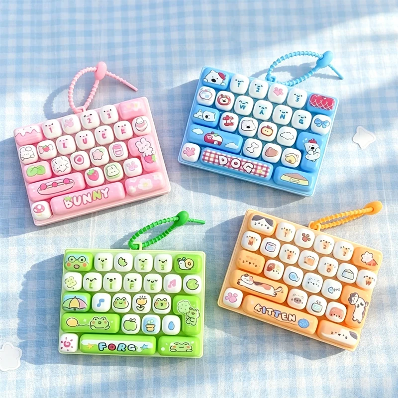 26Grid Keycap/* Clicker Anti Stress Fidget Keyboard Keychain Decompression Button Cartoon Hand Relax Party Favor Gift 26구 키캡 키링