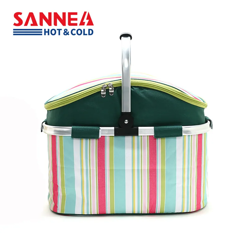 

SANNE 26L Large Capacity Cooler Bag Thickened Waterproof Insulated Bag Aluminum Aloy Bracket Outdoor Picnic Traveling Lunch Bag