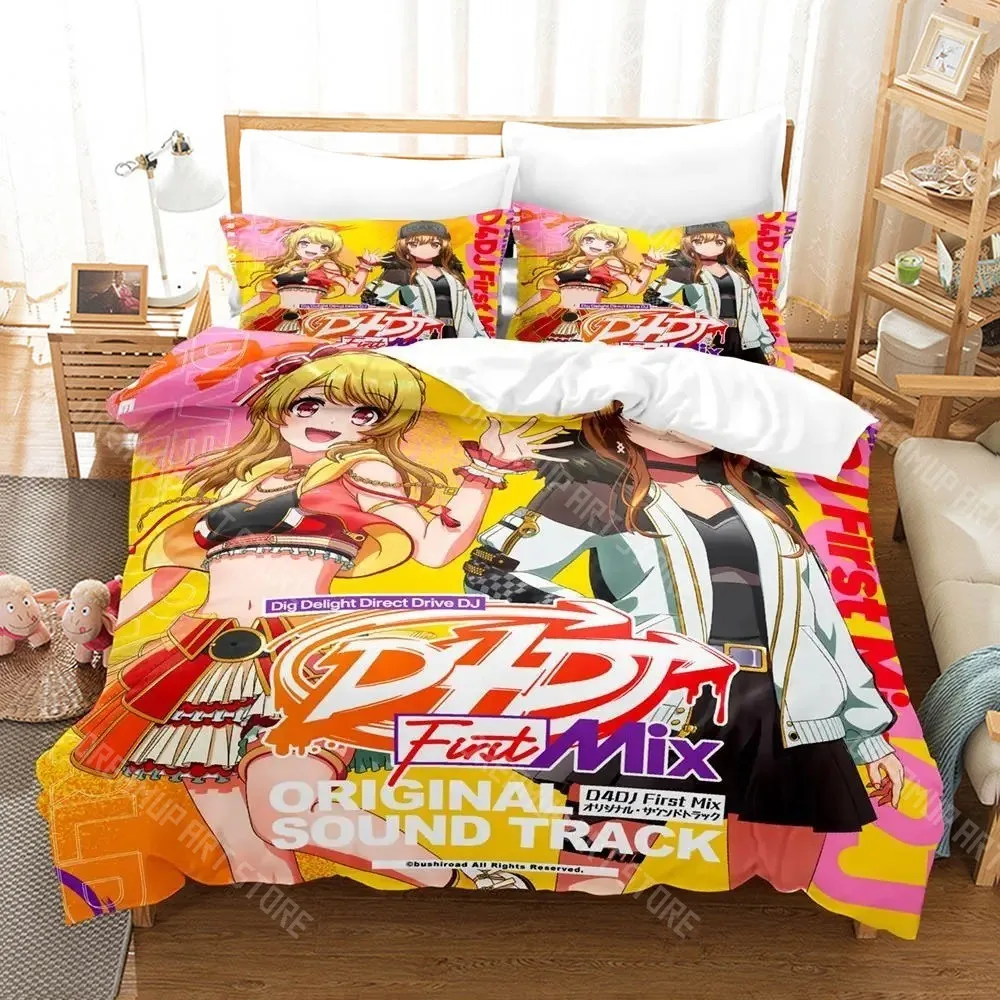 3D Printed D4DJ All Mix Anime Bedding Set for Boys Girls Duvet Cover And Pillowcase Twin Queen King Full Single Double Sizes
