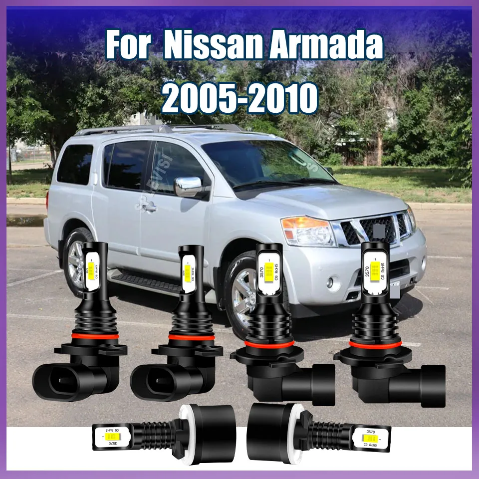 

12v Automotive Lights Xenon Clear White LED Headlight Foglight Fog Lamp For Nissan Armada 2005 2006 2007 2008 2009 2010