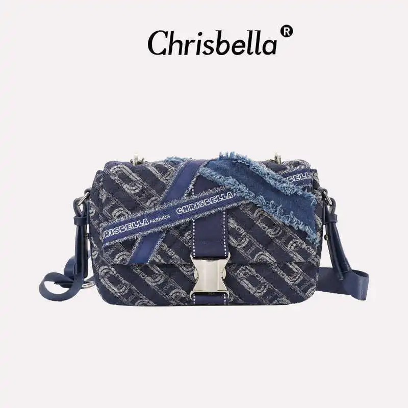Fashion 2025 Summer New Handheld Single Shoulder Fashionable High End Underarm For Women Simple And Trendy Flip Denim Bag 