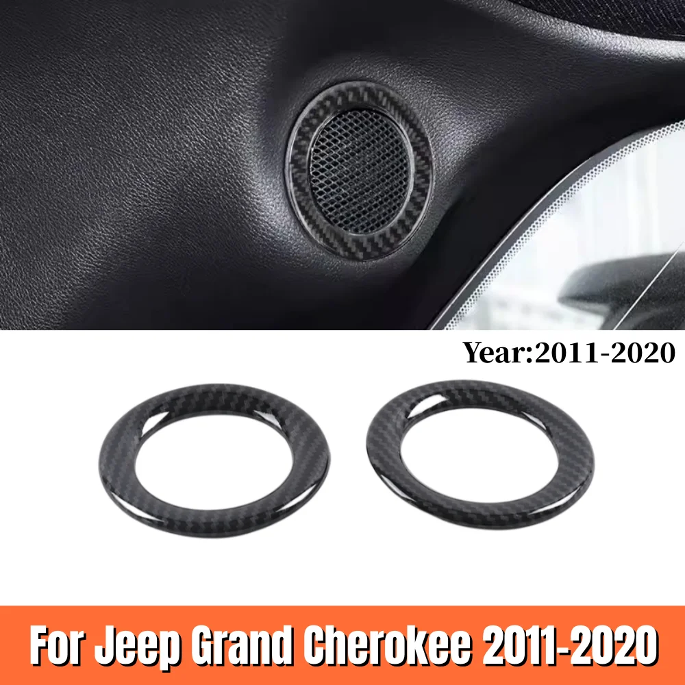 

ABS Plastic Carbon fiber Car Rear above speaker audio Horn ring Cover Trims For Jeep Grand Cherokee 2011-2019 2020 Accessories