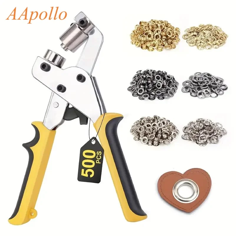 10mm Eyelet Pliers Kit Tools Portable Hand Press Metal Grommet Hole Punch Plier for Leather Canvas Clothing DIY Tarp Ring