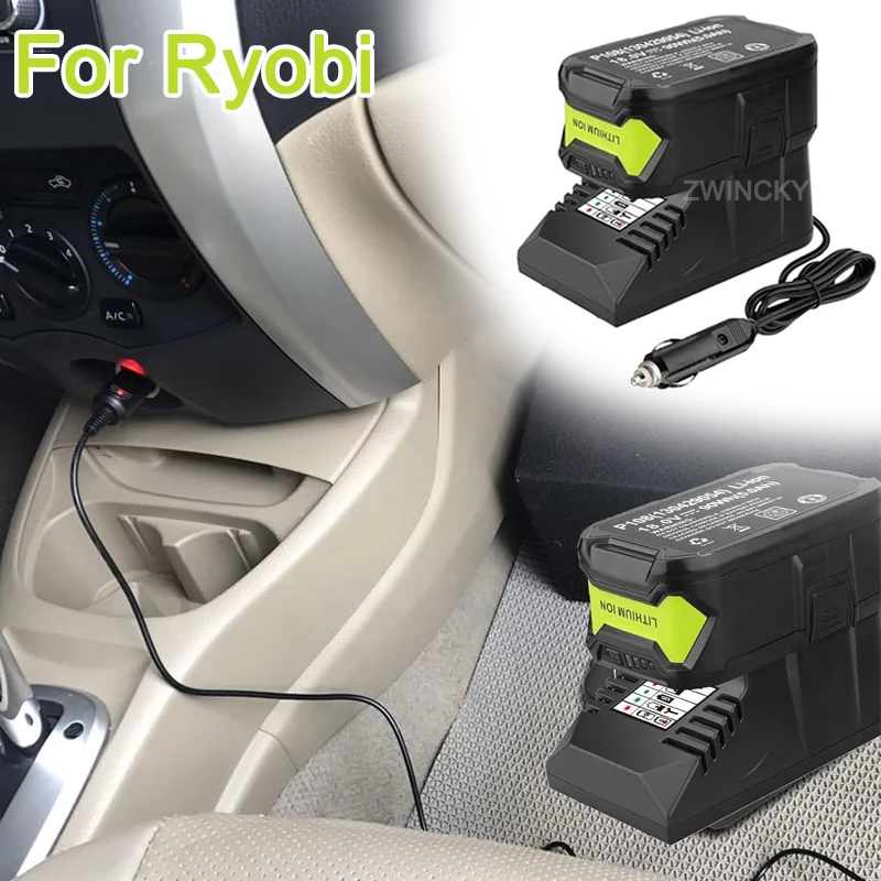 

for Ryobi 18V Li-ion/NiCad/NiMh Battery Mini Vehicle/Car Charger With Cigarette Lighter Plug Portable Vehicle Charger