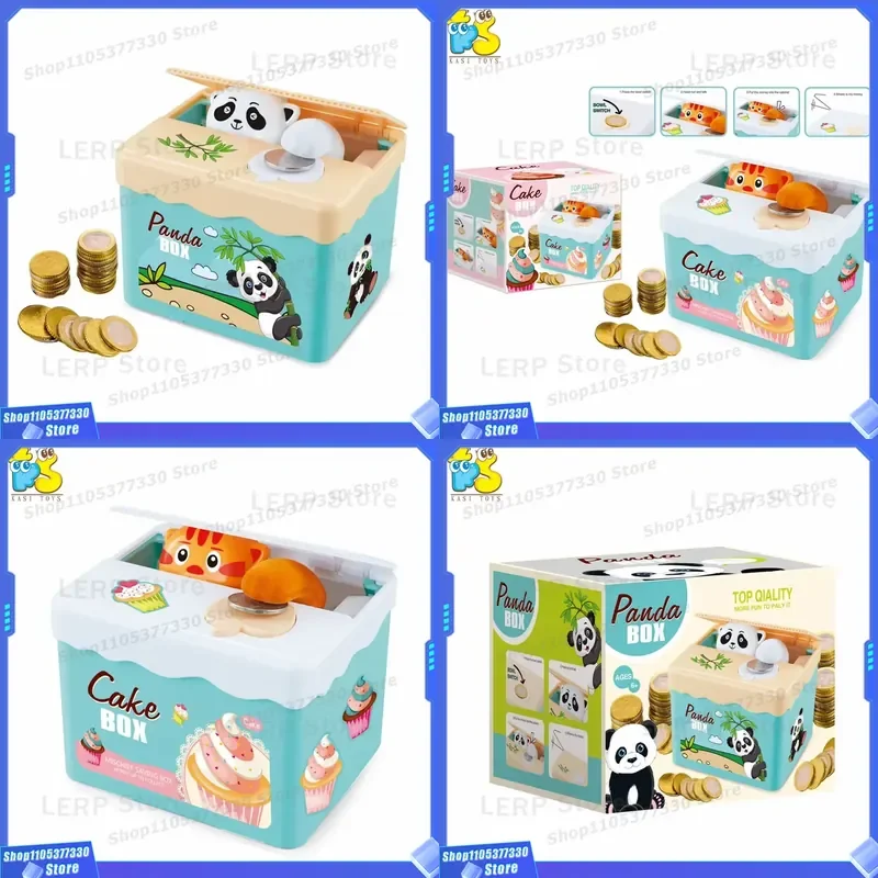 KS Cartoon Panda Piggy Bank Plastic Money Box Educational Toy For Kids Novelty Gift Catch Coin Storage Container Children