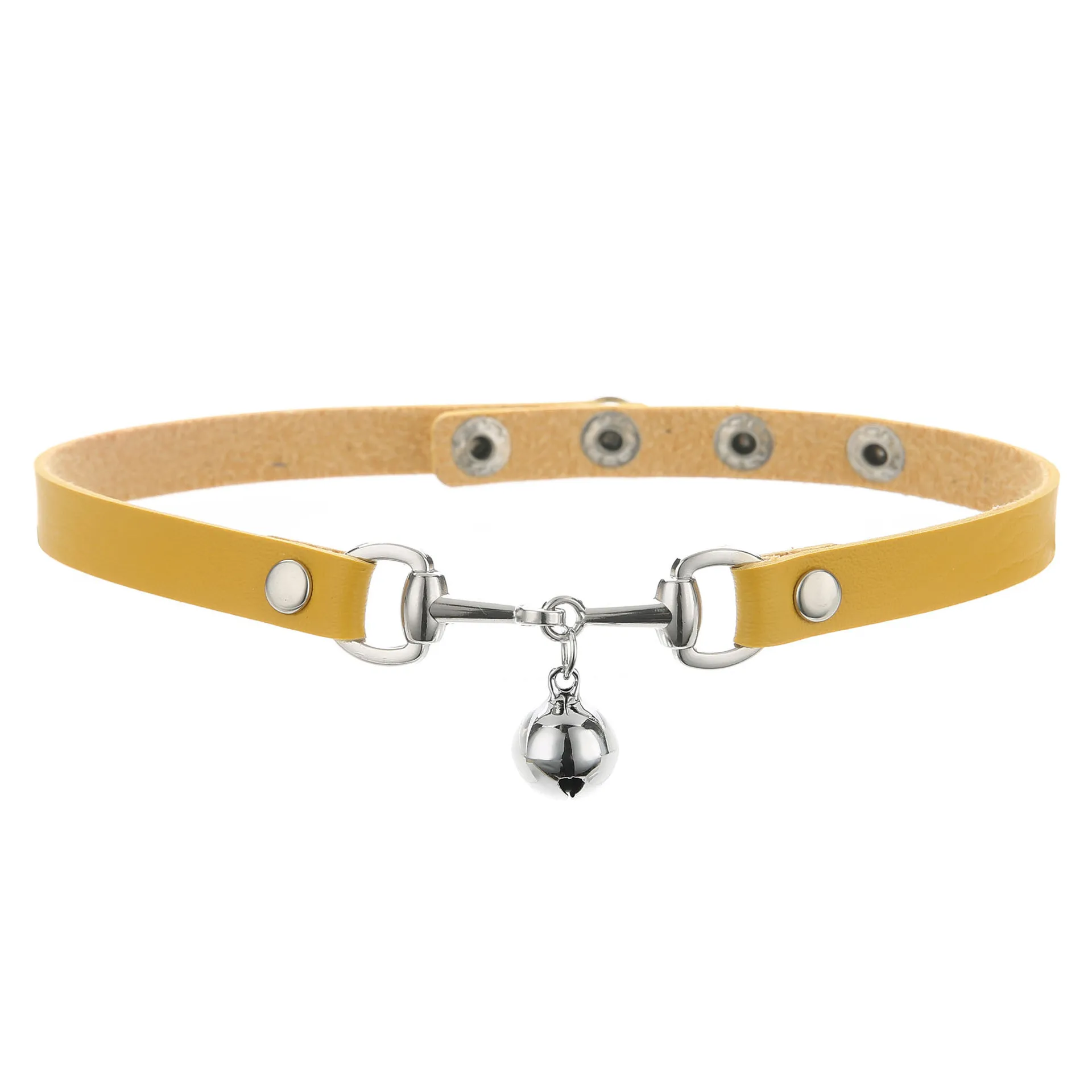 Punk Harajuku Fashion Personality Super cool Hot Girl Bell Leather Alloy Multicolored Clavicle chain Simple Temperament