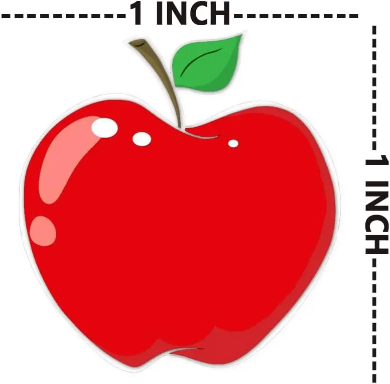1 Inch Mini Apple Shape Stickers Red Cute Fruit Design for Teachers Reward Kids School Incentives Fall Classroom Decor