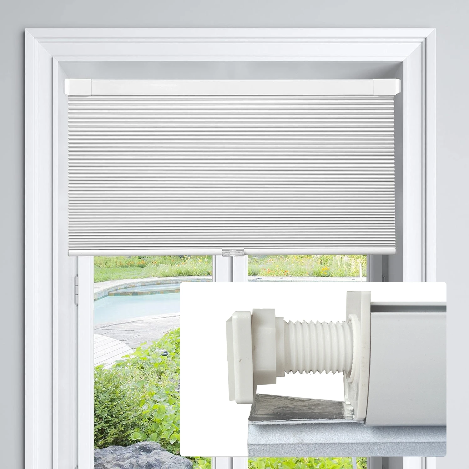 Sixinalu Blackout Cellular Shades Cordless Window Blinds No Tool Curtain Honeycomb Blind Windows Shade for Room Home Custom Size