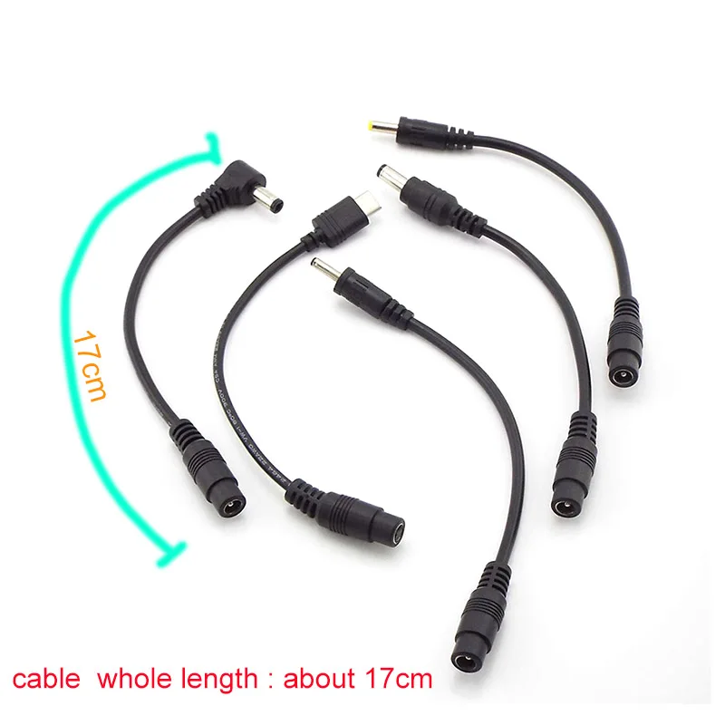 노트북 컴퓨터용 DC 컨버터, C타입 플러그 전원 커넥터 케이블, 5.5x2.1mm 암-DC 수 5.5x2.5mm