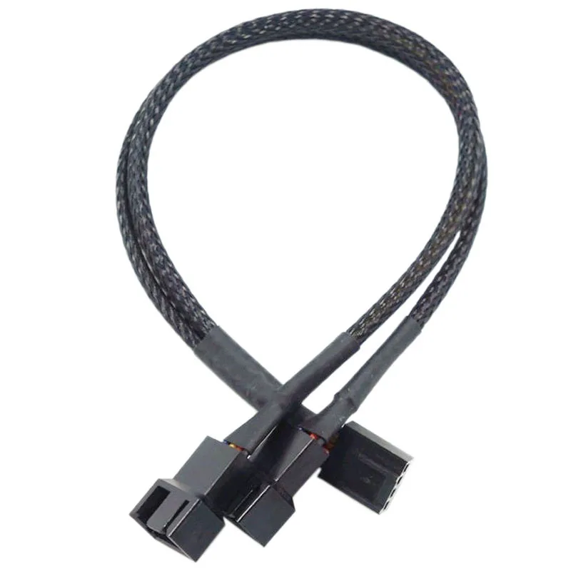 4 Pin Pwm Fan Cable 1 To 2/3/4 Ways Splitter Black Sleeved 27cm Extension Cable Connector PWM Extension Cables