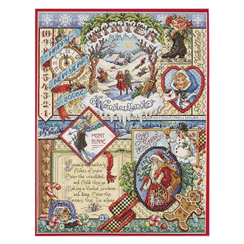 

The cross-stitch set of Four Seasons Winter 28ct, 18ct, 14ct and 11ct can be selected as a hand-embroidered material package on