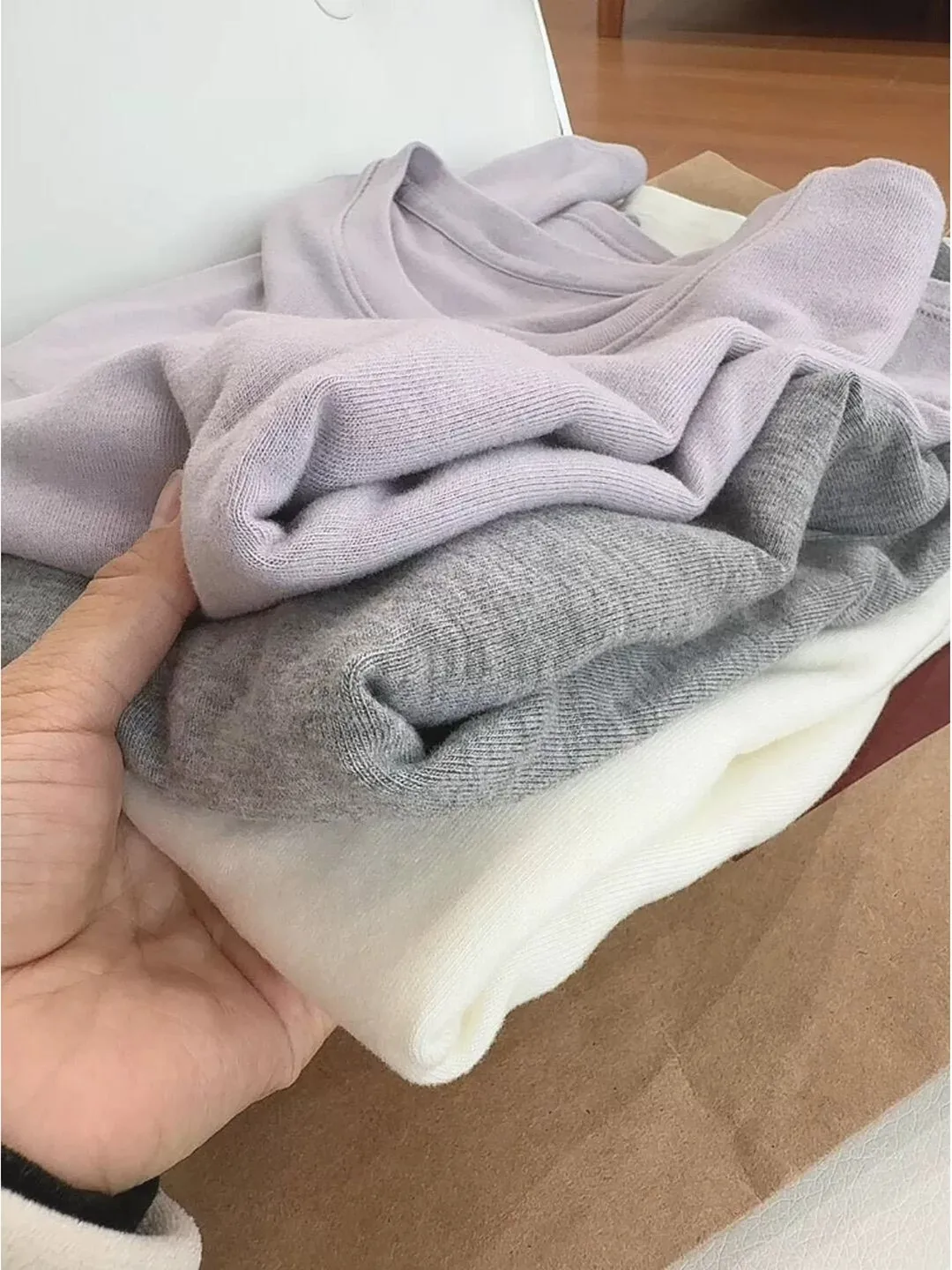 Soft Long Sleeve Flocking T-Shirt Women's Simple Style Base Layer Top Pure Color German Velvet Brushed Softness Commute Wind