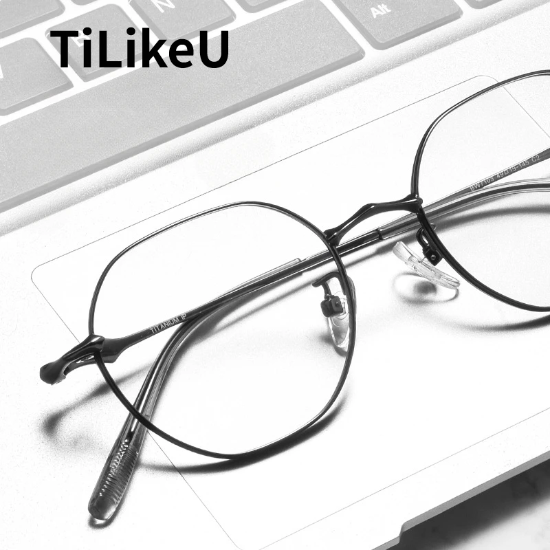 Retro Oval Titanium Optical Glasses Frames Men New Polygon Prescription Eyeglasses Women Korean Style Trend Luxury Brand Eyewear