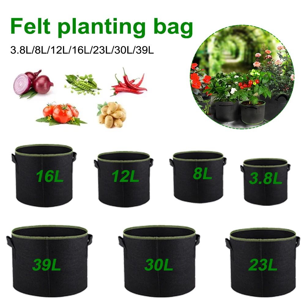 

5 Gallon Grow Bag Felt Fabric Plant Bag with Handles Breathable Aeration Fabric Grow Pot for Vegatable Flower Plant 3 5 7 Gallon