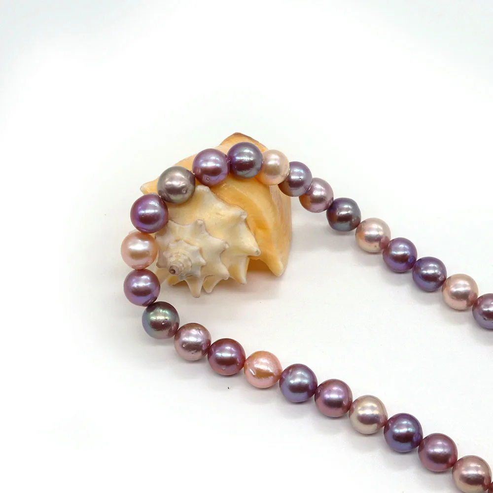 Natural Freshwater 9-10mm Baroque Colored Pearl Candy Colored Beads Jewelry Making DIY Necklace Bracelet Accessory Gift 36cm